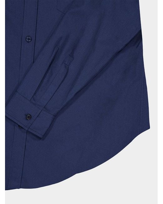 Balmain Blue Logo-Embroidered Chest-Pocket Shirt for men