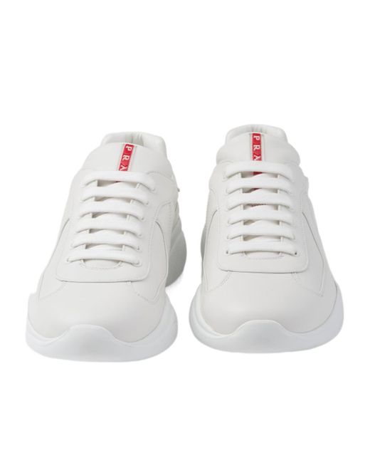 Prada White America's Cup Lace-Up Trainers for men
