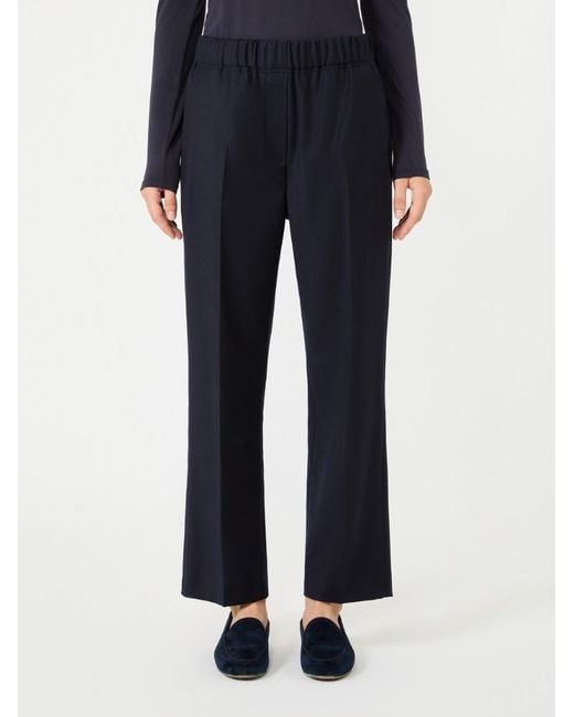 Weekend by Maxmara Black Stretch Wool Flannel Trousers