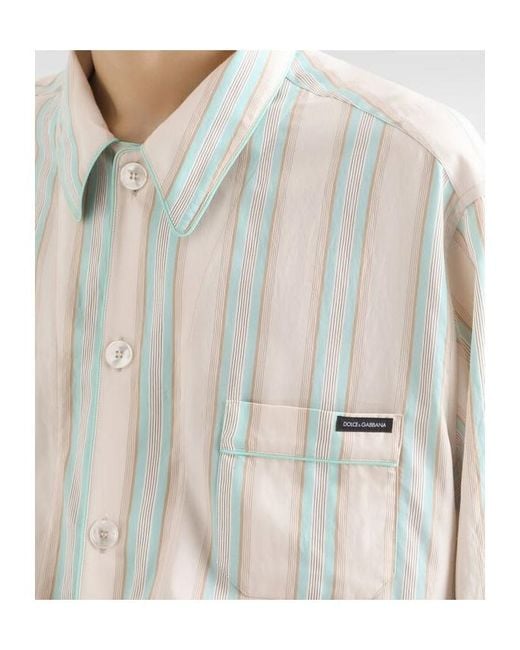 Dolce & Gabbana White Striped Shirt for men