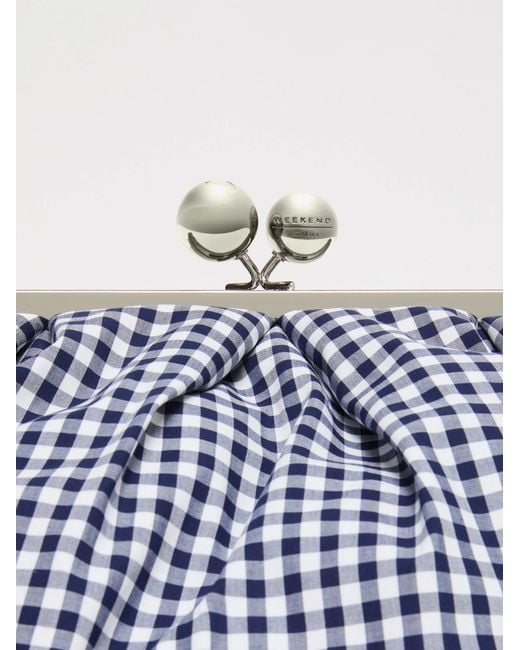 Weekend by Maxmara Blue Wkabeta Large Vichy Checked Bag