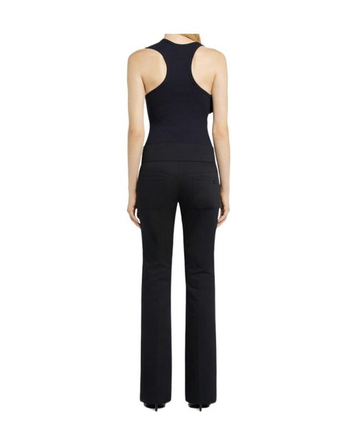 Courreges Black Courrèges 90's Ribbed Cut-Out Detailed Tank Top
