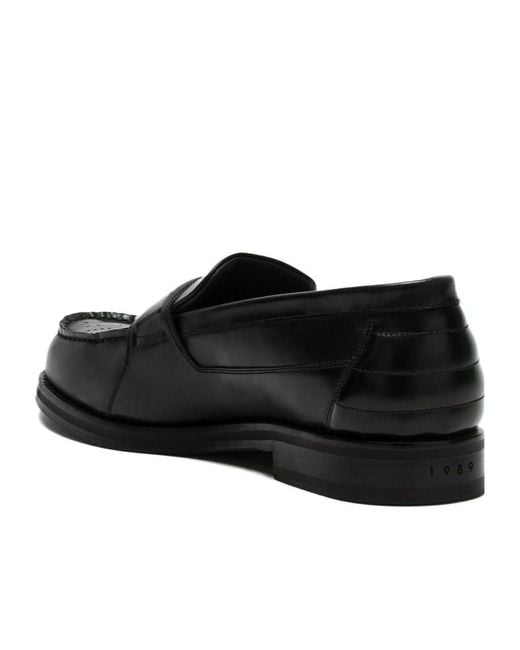 1989 STUDIO Black Perforated Loafers for men