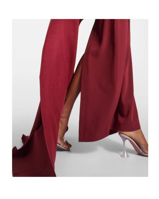 Roland Mouret Red Caped Crystal-Embellished Gown