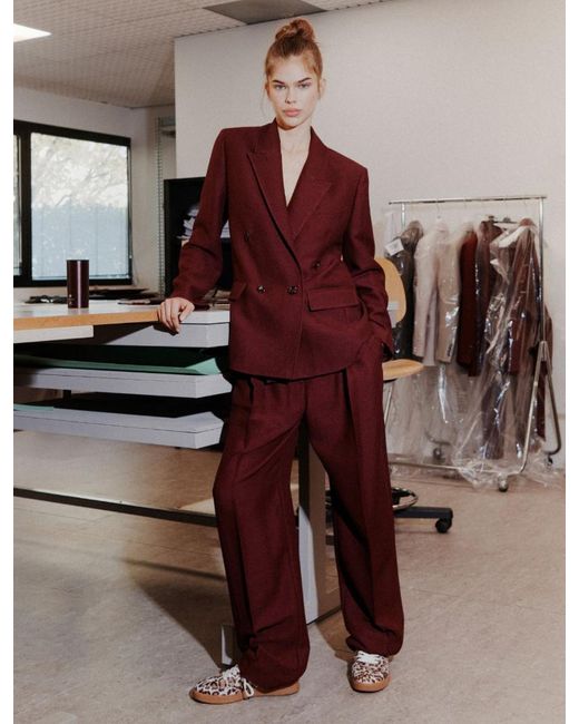 Marella Purple Oversized Deconstructed Blazer
