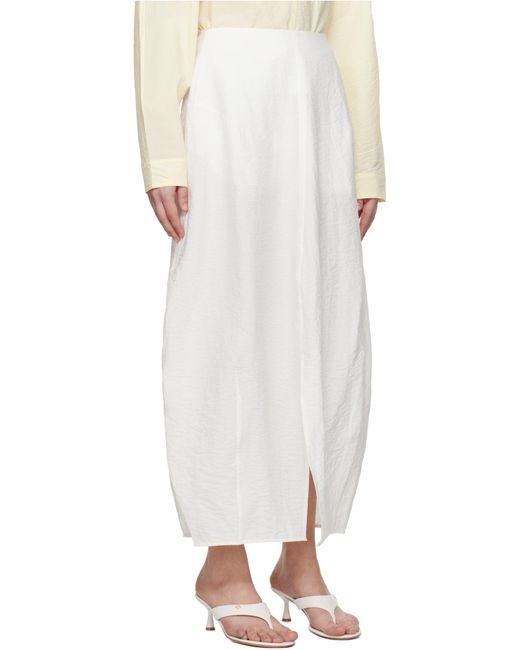 Totême  White Totême Parachute Front Slit Skirt
