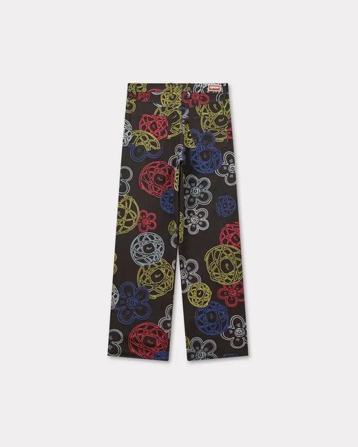 KENZO Blue X Futura 2000' Embroidered Wide Fit Pants for men