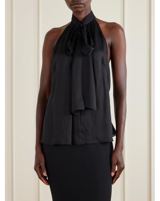 Tom Ford Black Patterned Halterneck Top