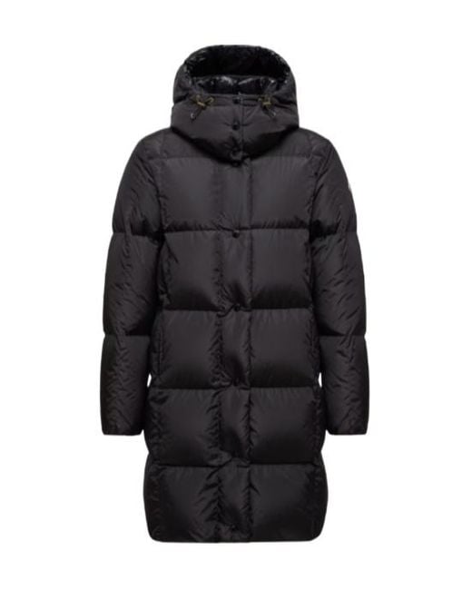 Moncler Black Logo Patch Quilted Hooded Jacket