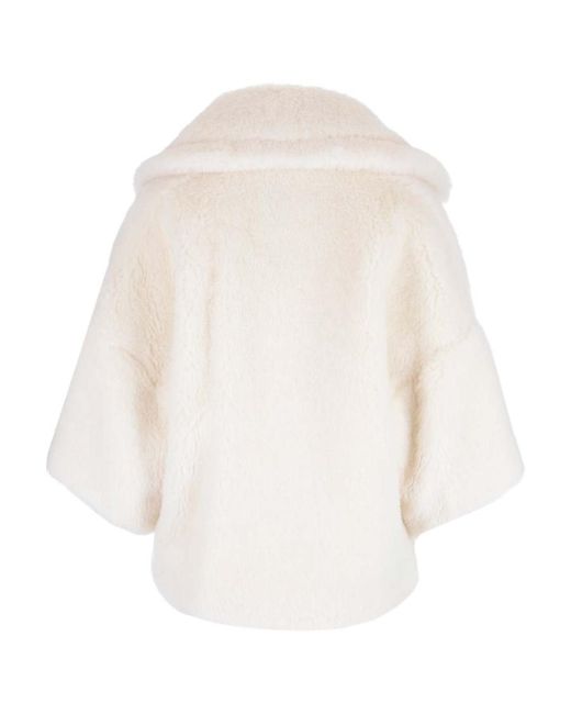Max Mara White Lapel Logo Coat