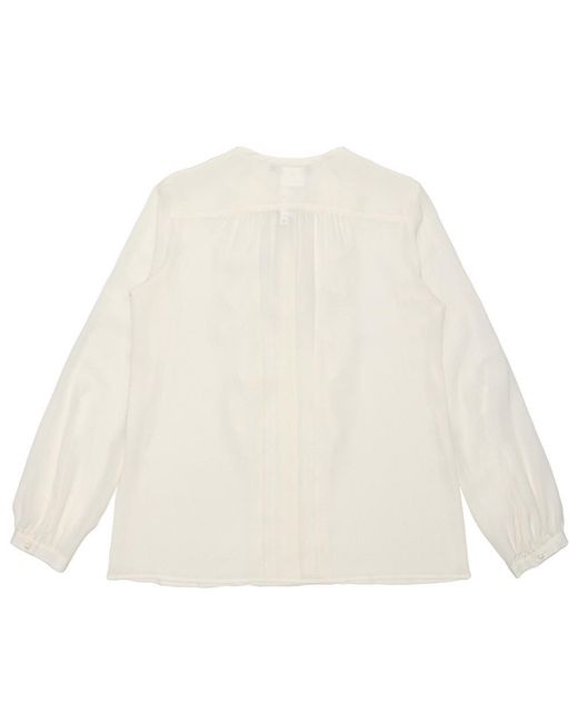 Max Mara White Ruffled Top