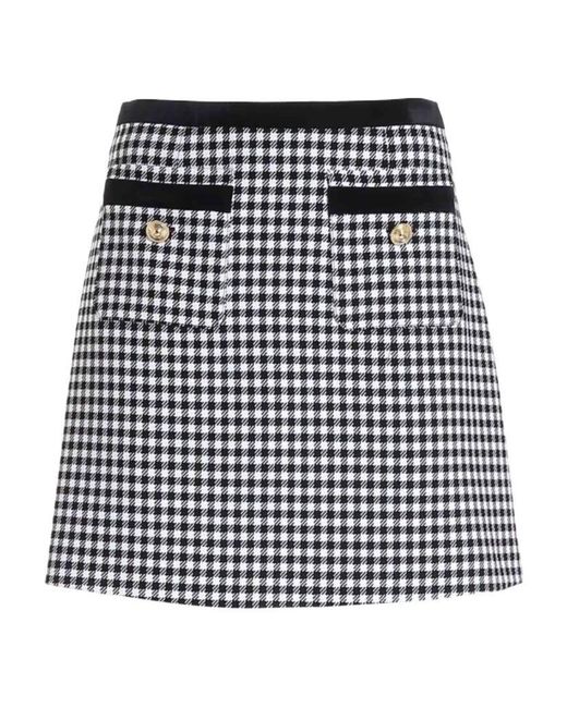 Versace Jeans Black Gingham Check Mini Skirt