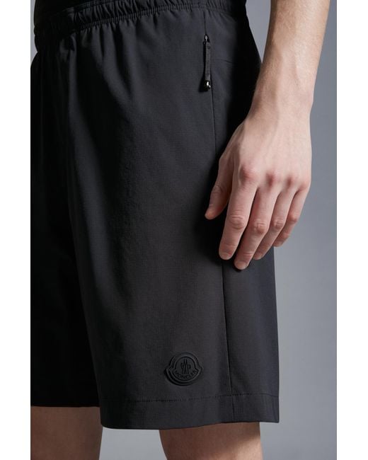Moncler Black High Waist Shorts for men