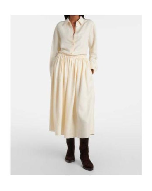 Gabriela Hearst White Ferrara Linen And Silk Shirt
