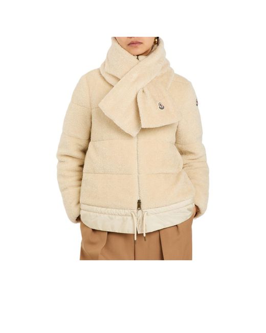 Moncler Natural Quilted Teddy Scarf