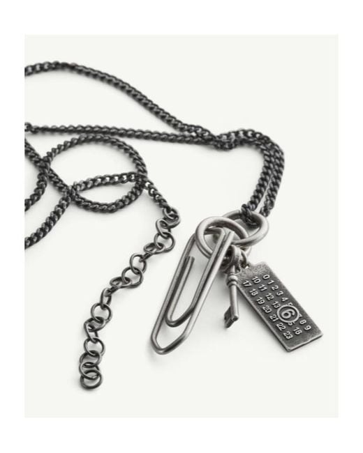 MM6 by Maison Margiela White Graffetta Charm Necklace