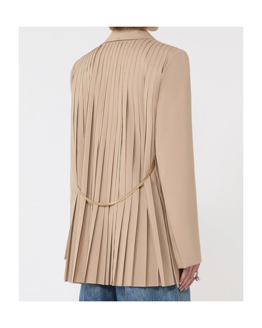 Sportmax Natural Mela Pleated-Detail Blazer