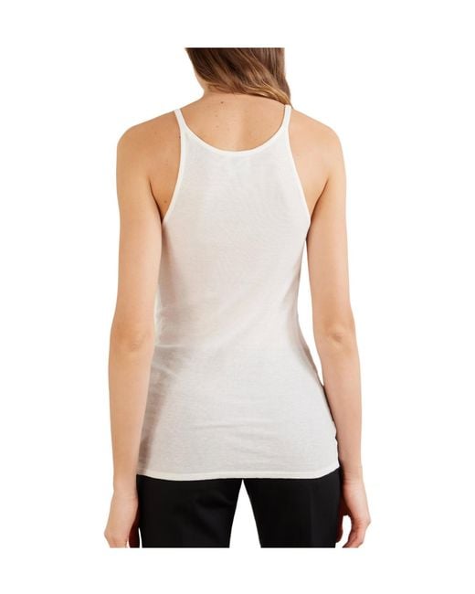 Calvin Klein White Cotton-Blend Jersey Tank Top