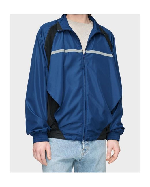 Maison Margiela Blue Contrast Panel Track Jacket for men