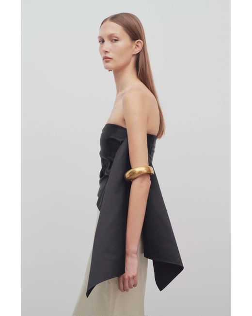 The Row Black Draped Asymmetrical Top
