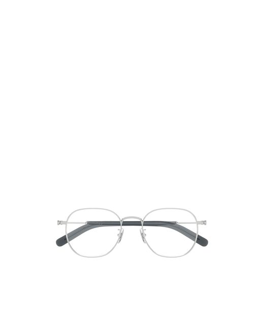 Montblanc White Eyewear Round Frame Glasses for men