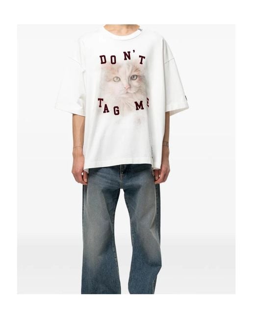 Maison Mihara Yasuhiro White Cat-Printed T-Shirt for men