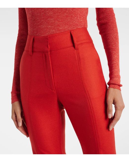 Gabriela Hearst Red Casual Trousers With Belt Loops