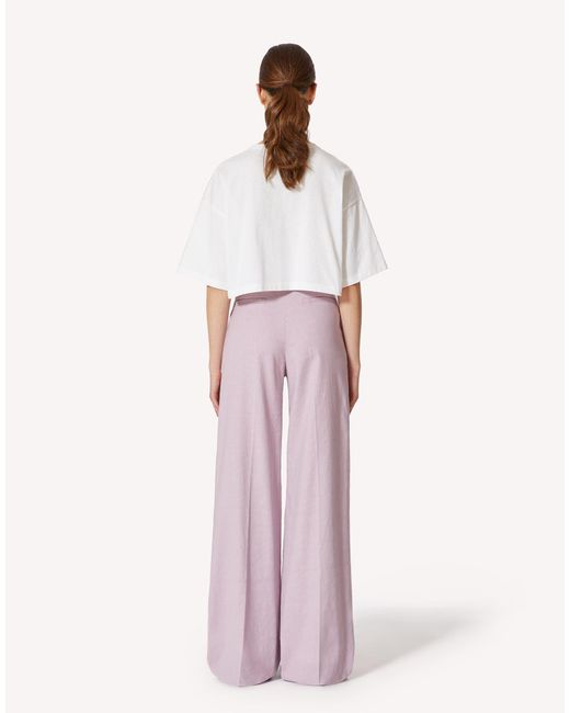 RED Valentino Pink Wide-Legged Casual Pants