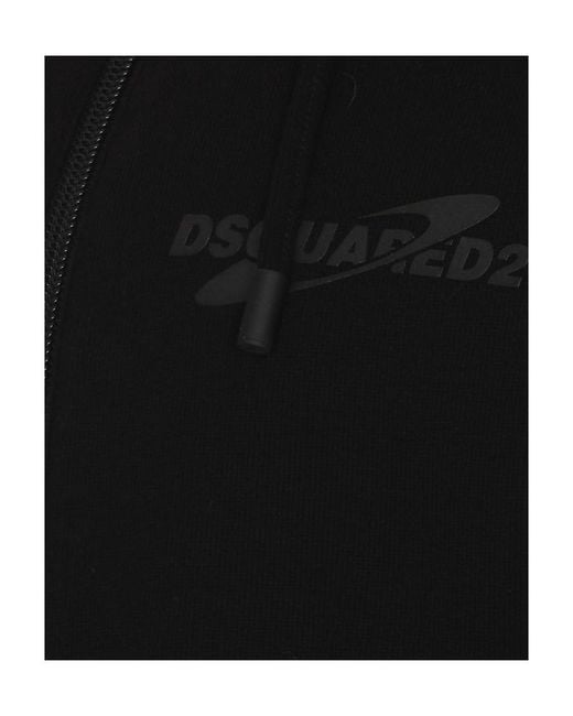 DSquared² Black Logo Printed Hooded Jacket for men