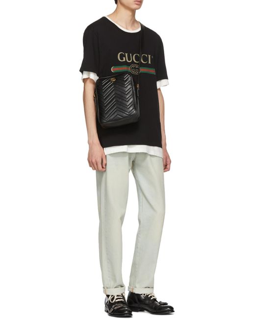 Gucci Black Oversize Washed T-Shirt With Logo for men