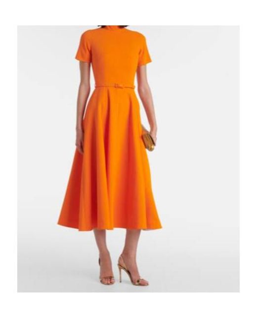 Emilia Wickstead Orange Midi Dress