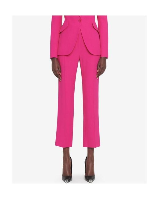 McQueen Pink Slim Fit Tailored Trousers