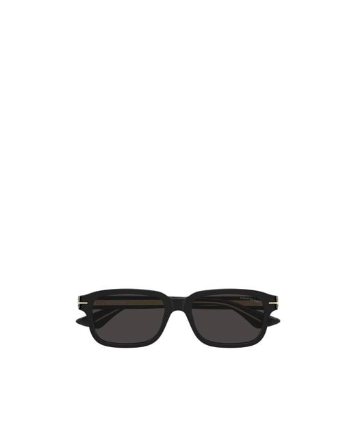 Montblanc White Eyewear Rectangular Frame Sunglasses for men