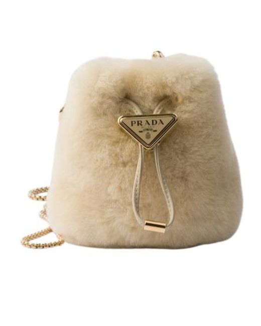 Prada Natural Drawstring Mini Bag