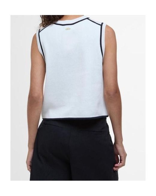 Barbour White Amy Knitted Vest