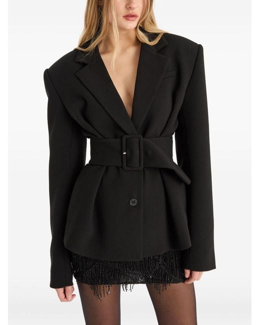 ROTATE BIRGER CHRISTENSEN Black Suiting Belted Blazer