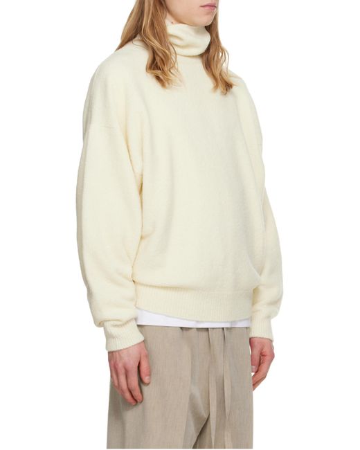 Fear Of God White Turtleneck Knitted Jumper for men