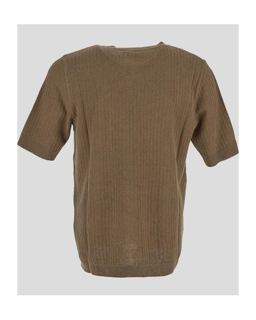 Lardini Green Ribbed-Knit T-Shirt for men