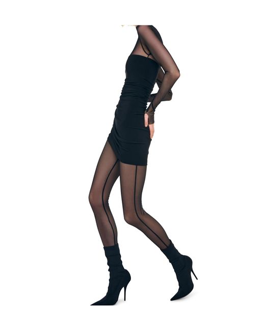 Norma Kamali Black Sheer Turtleneck Jumpsuit