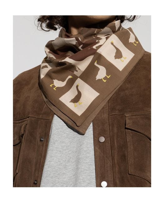 Moschino Brown Duck Print Scarf for men