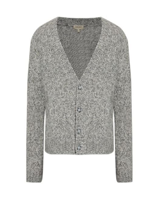Woolrich Men's Gray V-Neck Knitted Cardigan
