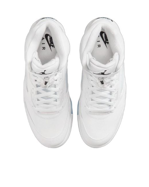 Nike White Air Jordan 5 Retro Lace-Up Sneakers for men