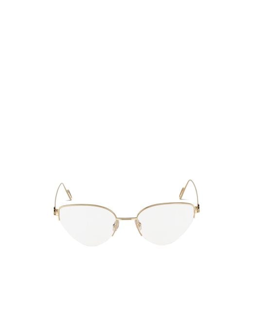 Cartier White Half-Rimmed Plano Lenses