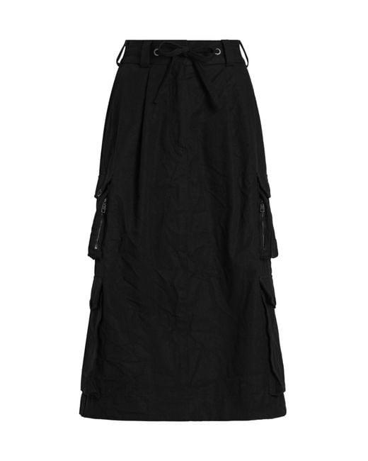Dolce & Gabbana Black Drawstring Midi Cargo Skirt