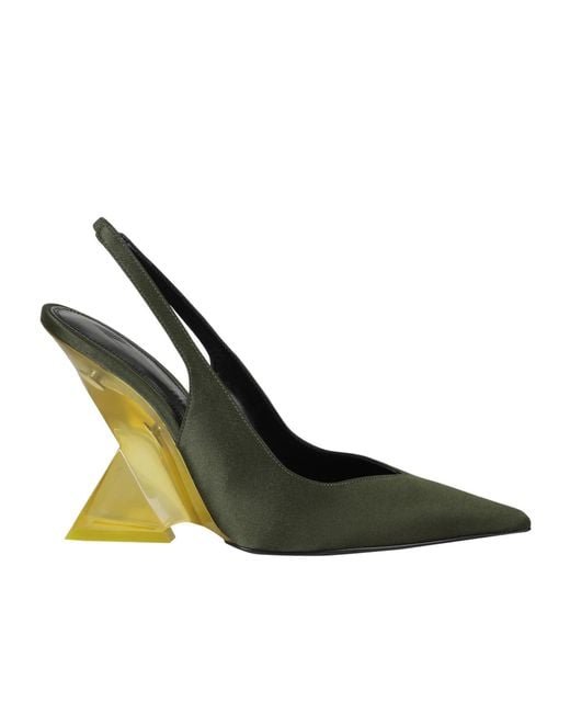 The Attico Green Pointed-Toe High-Heeled Sandals