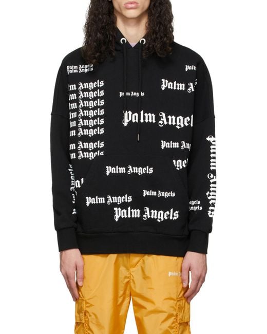 Palm Angels Black Ultra Logo-Print Hoodie for men