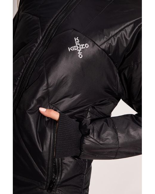 KENZO Black Logo-Print Puffer Jacket