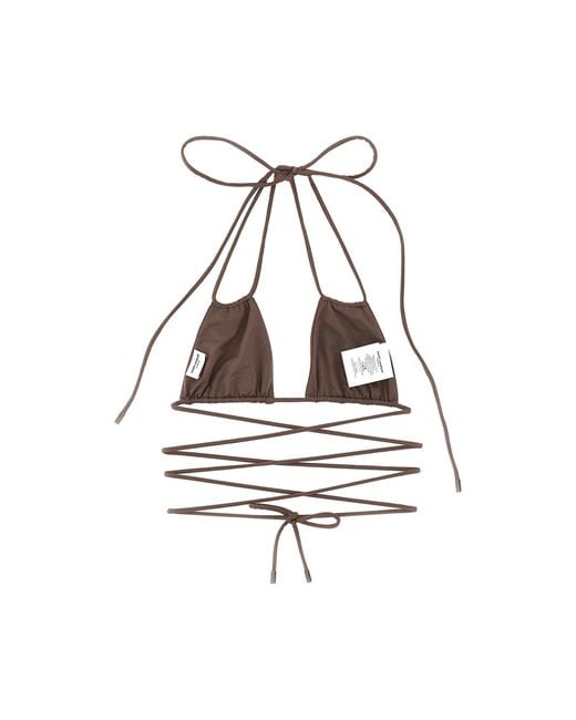 Saint Laurent Multicolor Halterneck Wrap Around Bikini Top