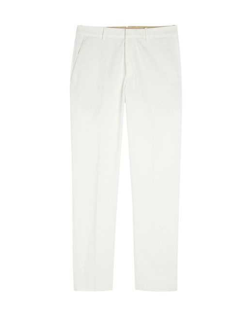Tod's White Straight-Leg Cotton Trousers for men