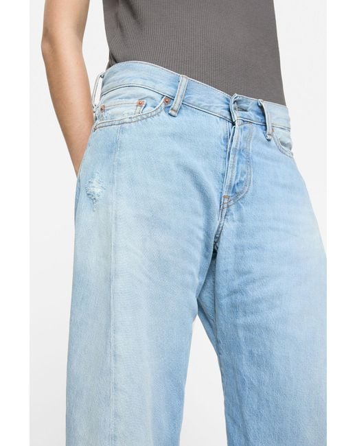 Acne Blue Denim Trousers With Belt Loops